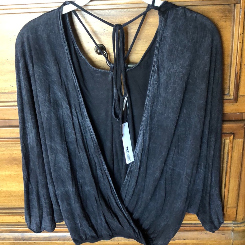 Brandy Melville Gray wrap top